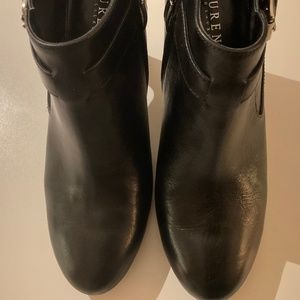 Ralph Lauren Black Leather Ankle Booties